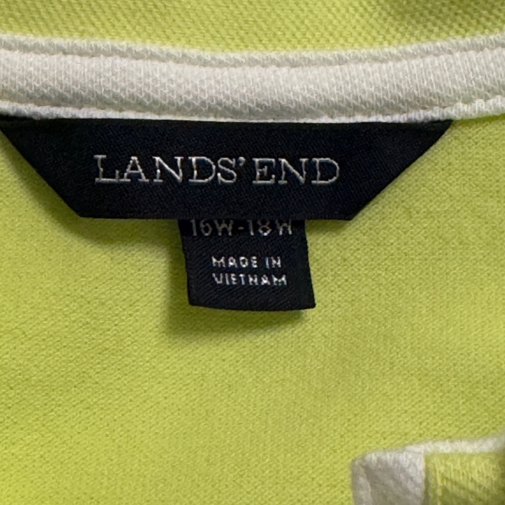 Lands’ End button up sleeveless midi, dress in lime green - Picture 6 of 6